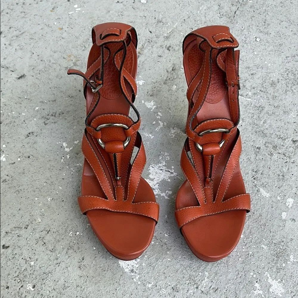 Gucci horse bit platform sandals
